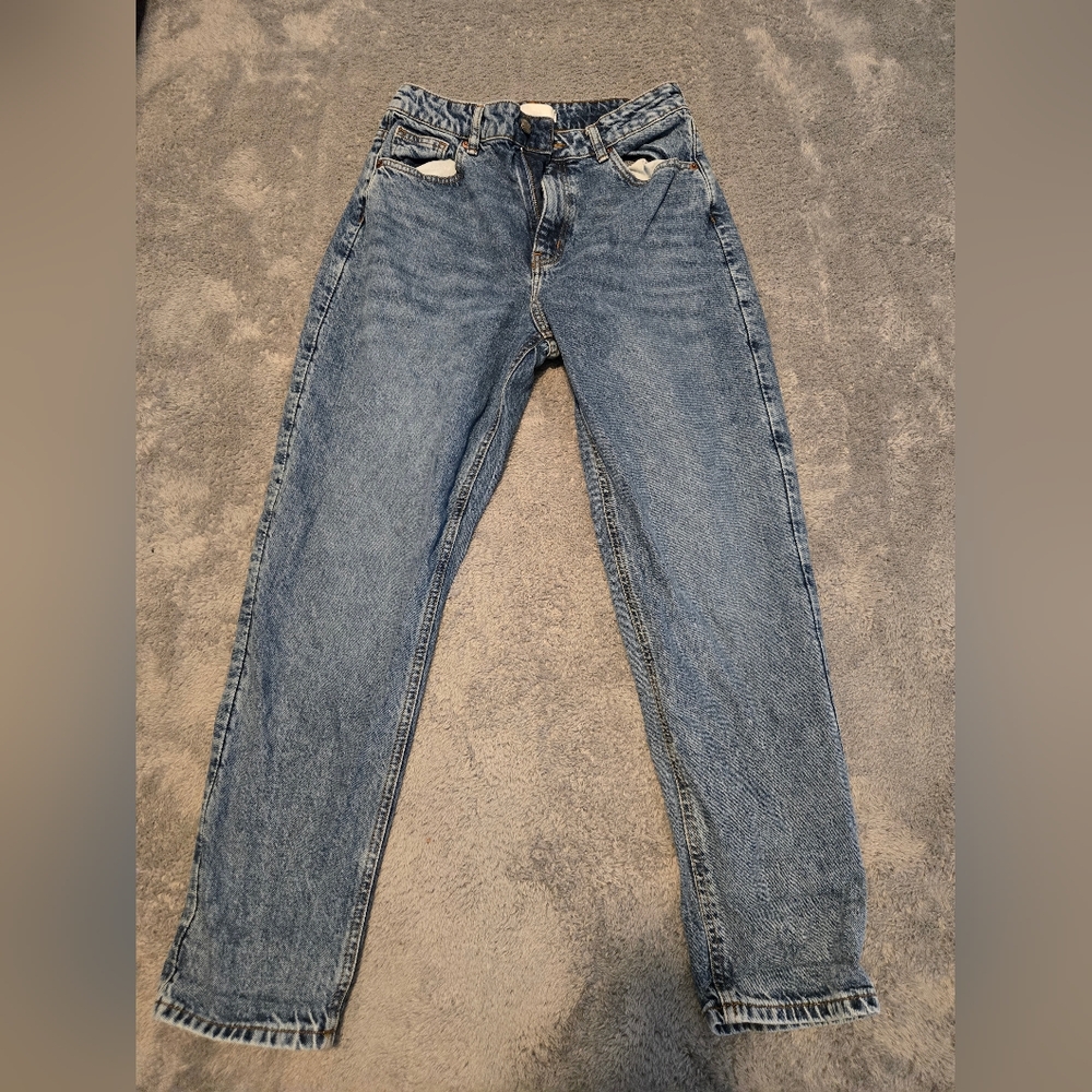 H&M Blue Relaxed Fit Jeans with Faded Denim